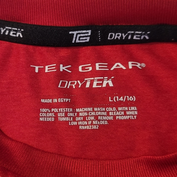 BOY'S TEK GEAR DRYTEK ACTIVE TEE L(14-16) - Picture 3 of 3